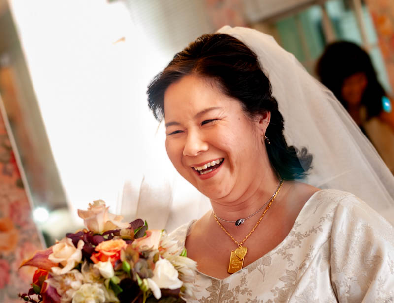 Bridal Prep - bride laughing