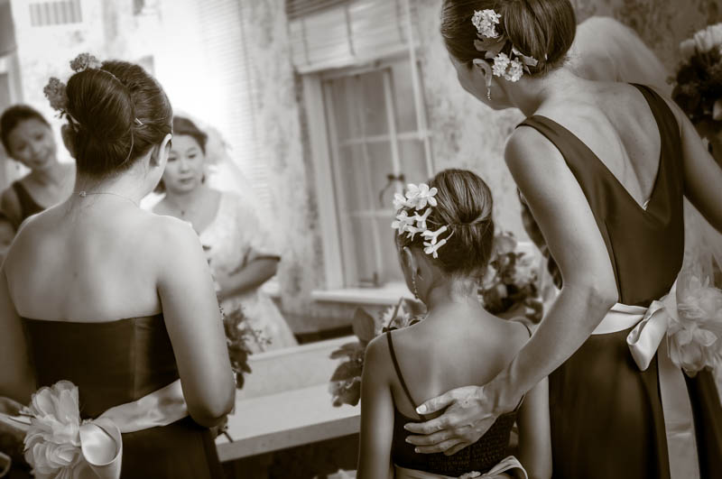 Sepia - Brides Maids before wedding